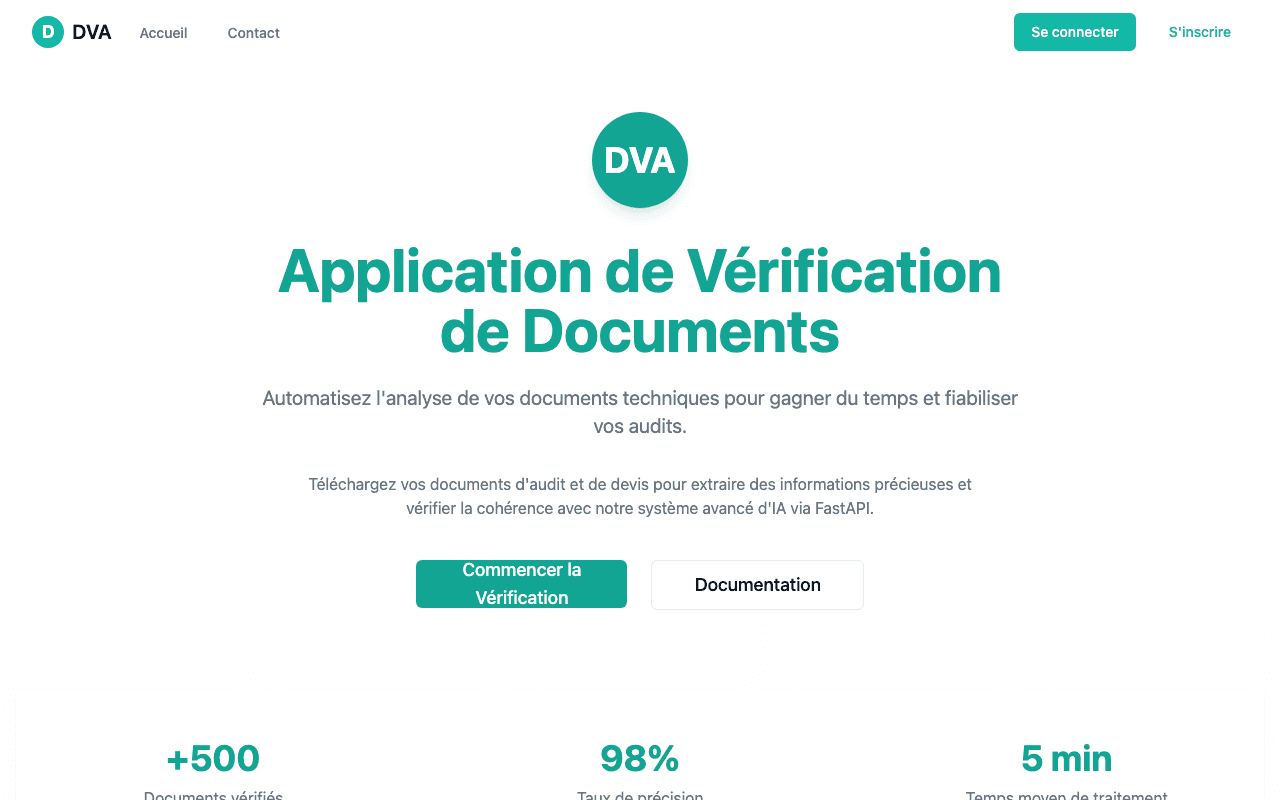 Aperçu du projet DVA — Vérification de documents